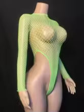 Bodycon Mesh Fishnet Bodysuit