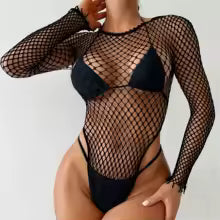 Bodycon Mesh Fishnet Bodysuit