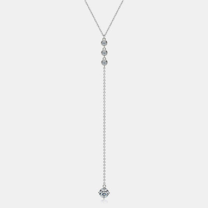 Moissanite 1.3 Carat 925 Sterling Silver Drop Necklace