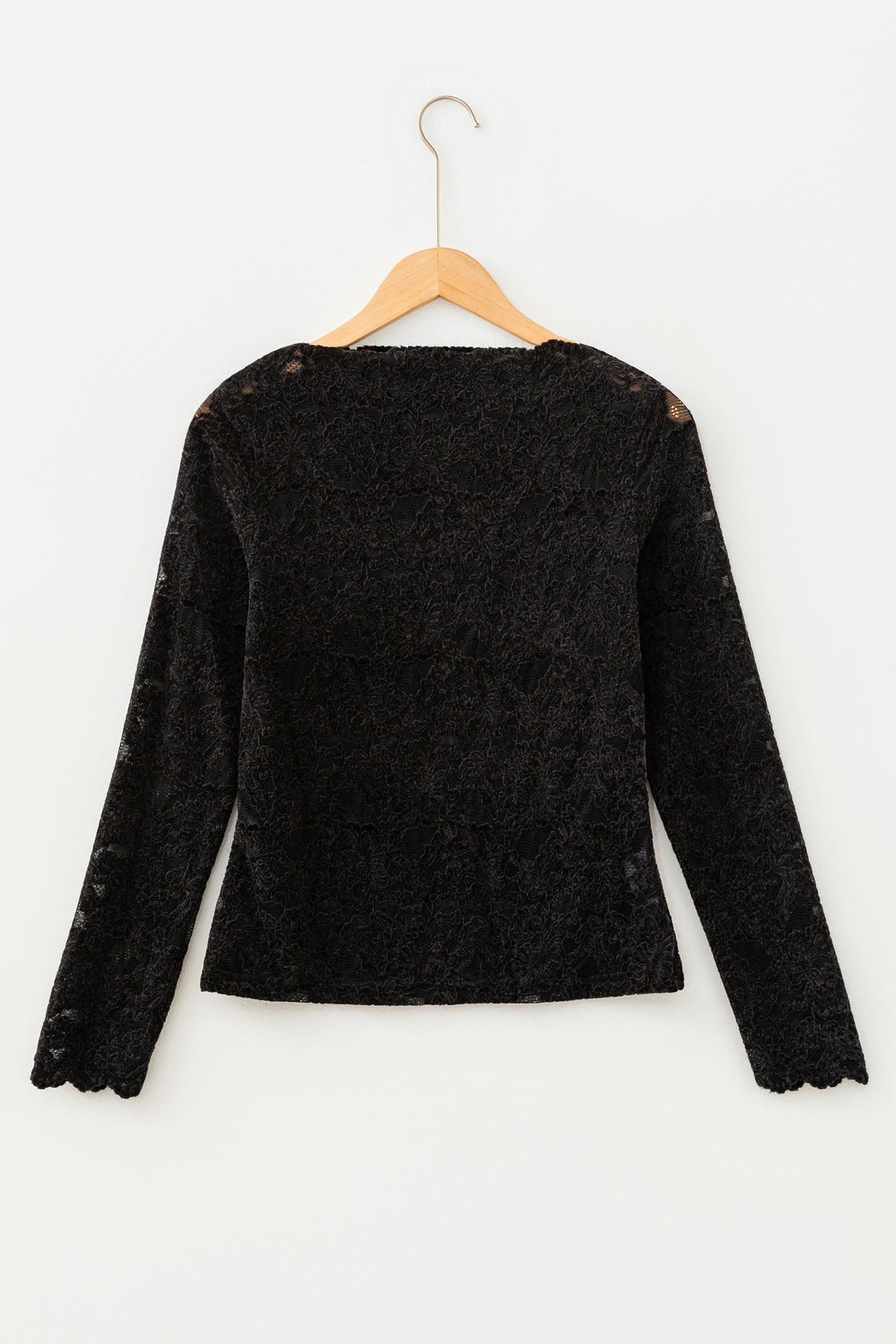 Lace Stand Neck Long Sleeve Elegant Top