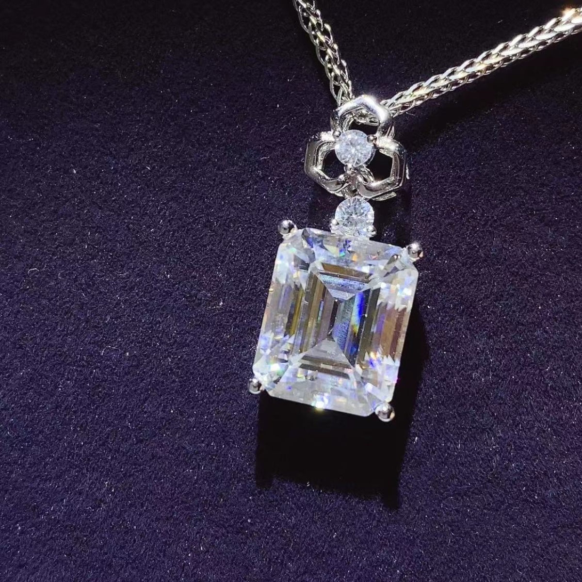 Moissanite 5 Carat 925 Sterling Silver Necklace