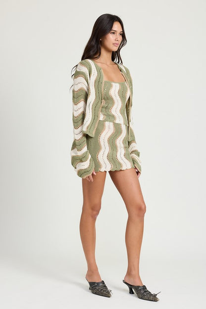 Crochet Mini Skirt With Elastic Waistband