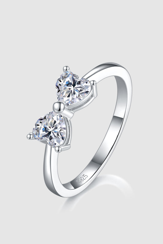 Moissanite 1 Carat 925 Sterling Silver Bow Ring