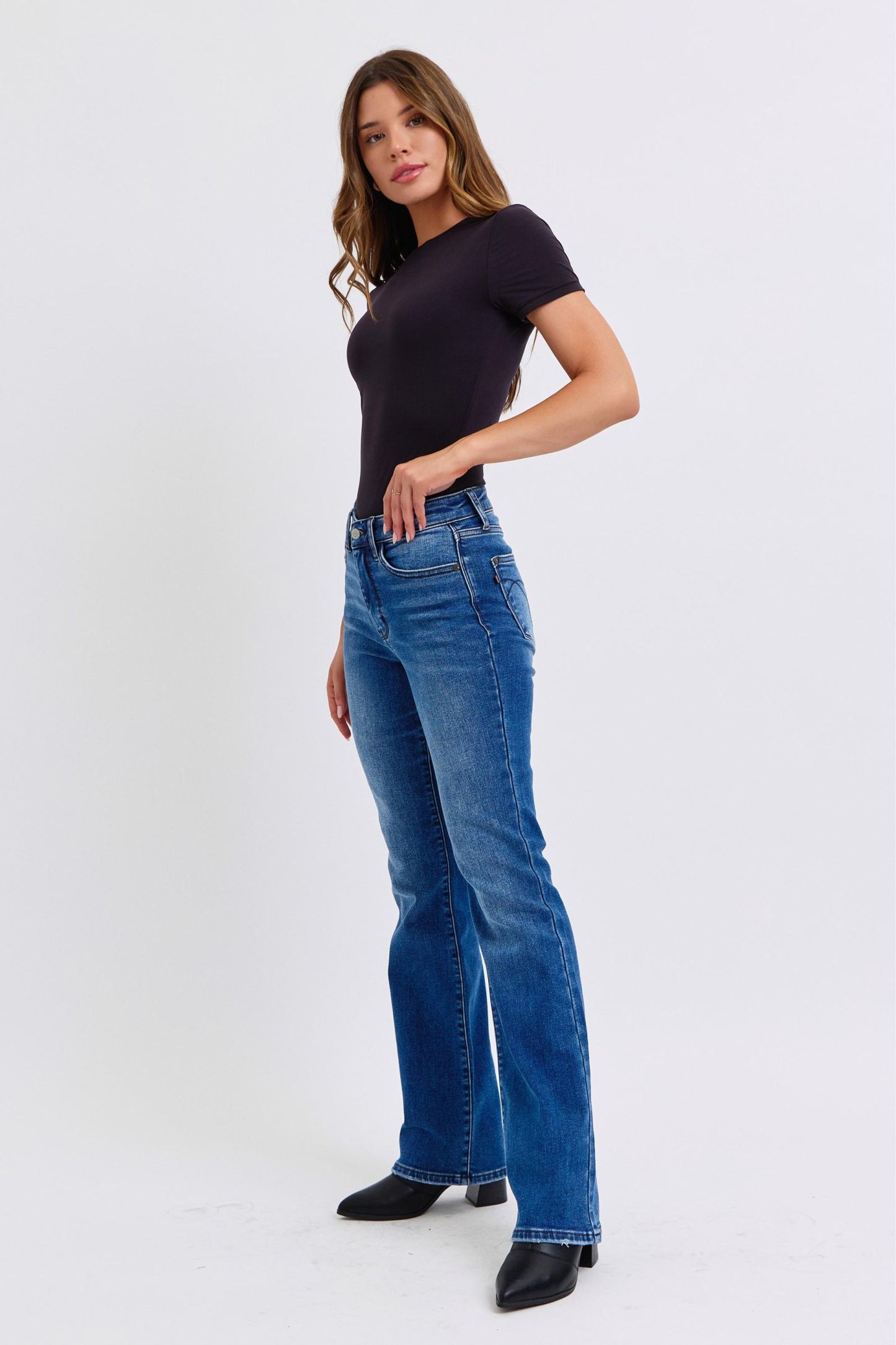 Judy Blue Full Size Mid-Rise Bootcut Jeans with Thermal Lining