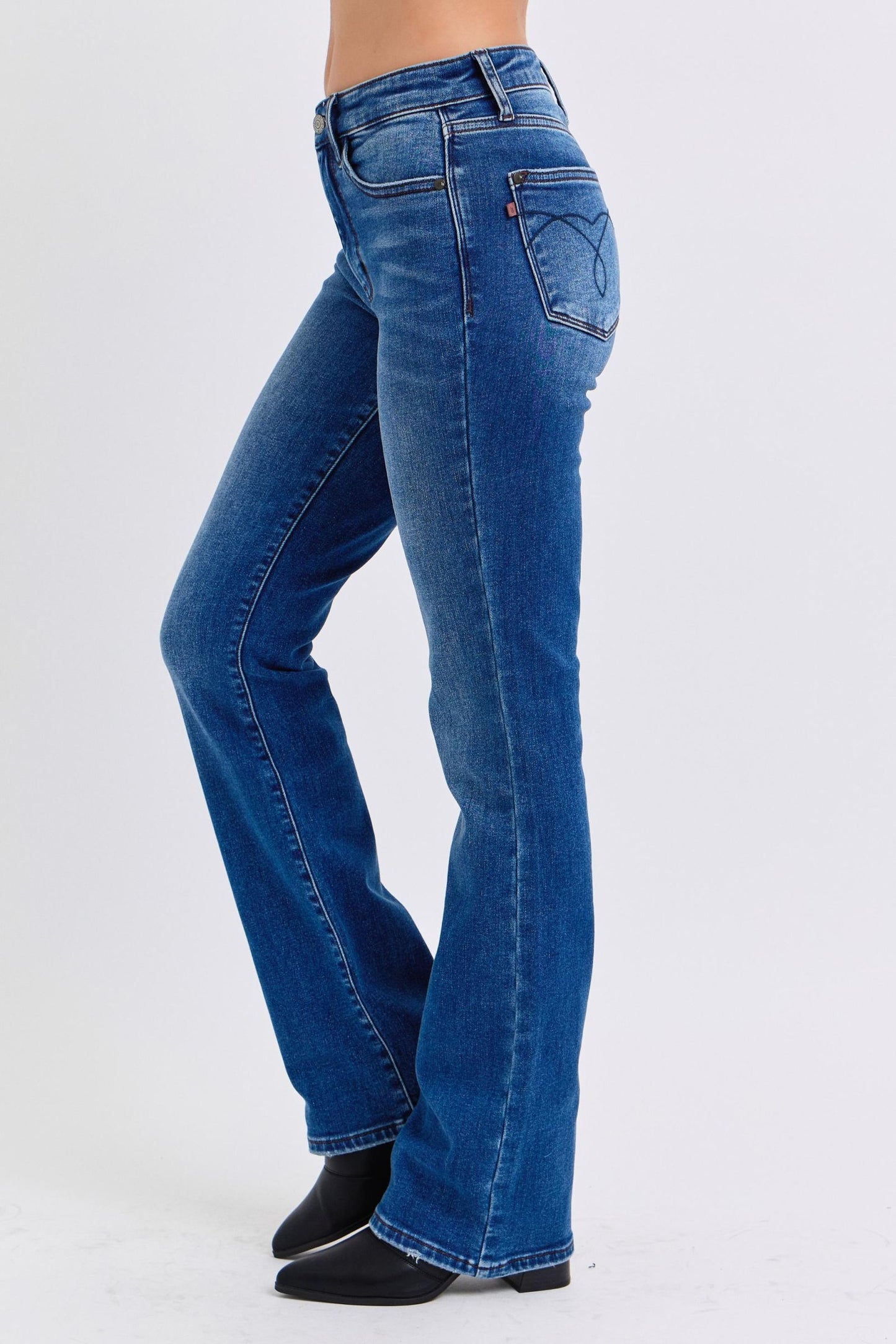 Judy Blue Full Size Mid-Rise Bootcut Jeans with Thermal Lining