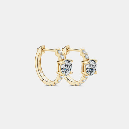 Moissanite 2.36 Carat Zircon 925 Sterling Silver Hoop Earrings