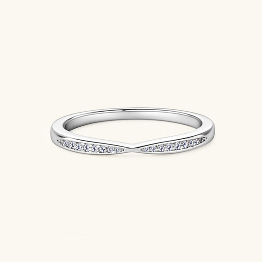 Moissanite 925 Sterling Silver Inlaid Ring