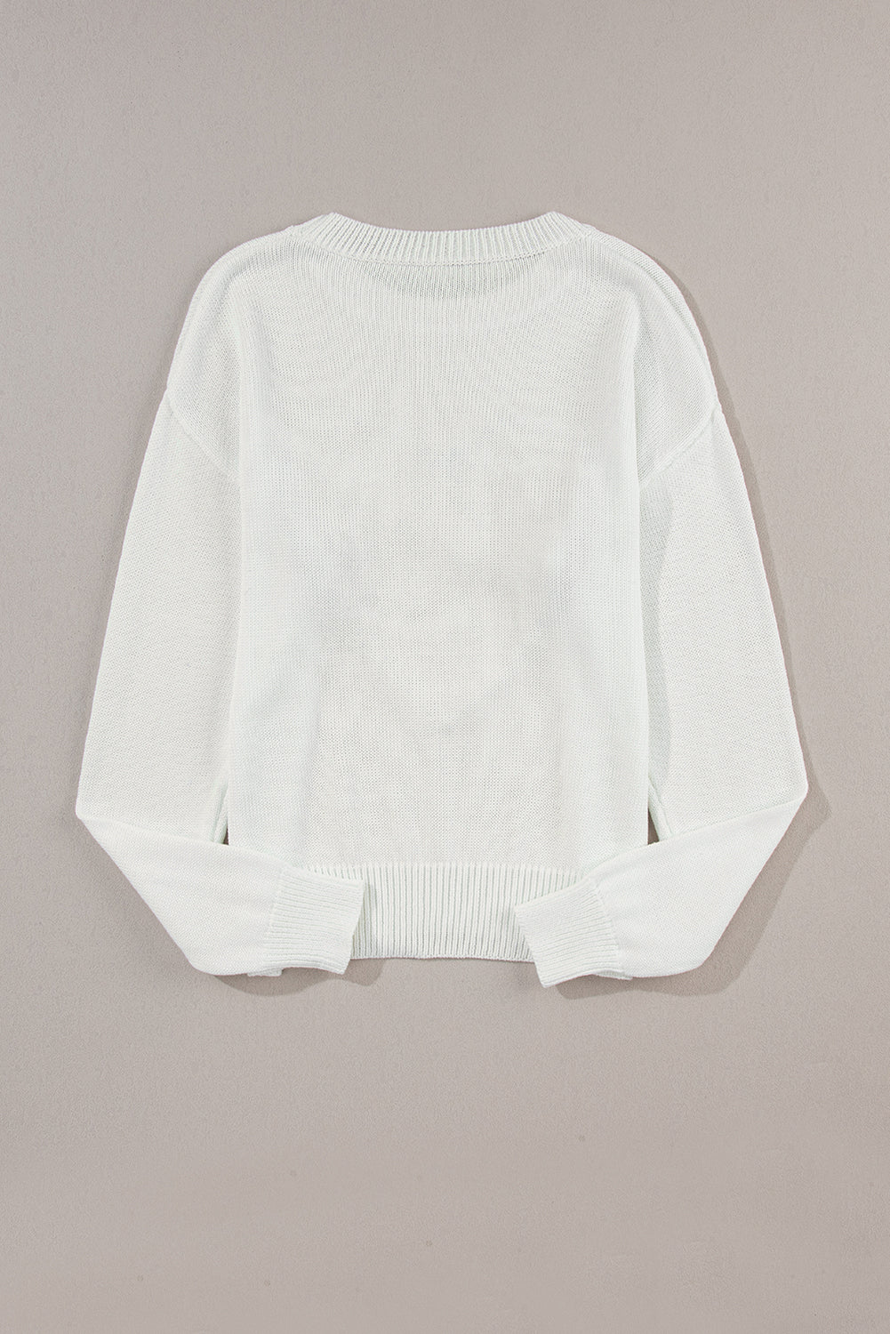 XOXO Round Neck Drop Shoulder Sweater