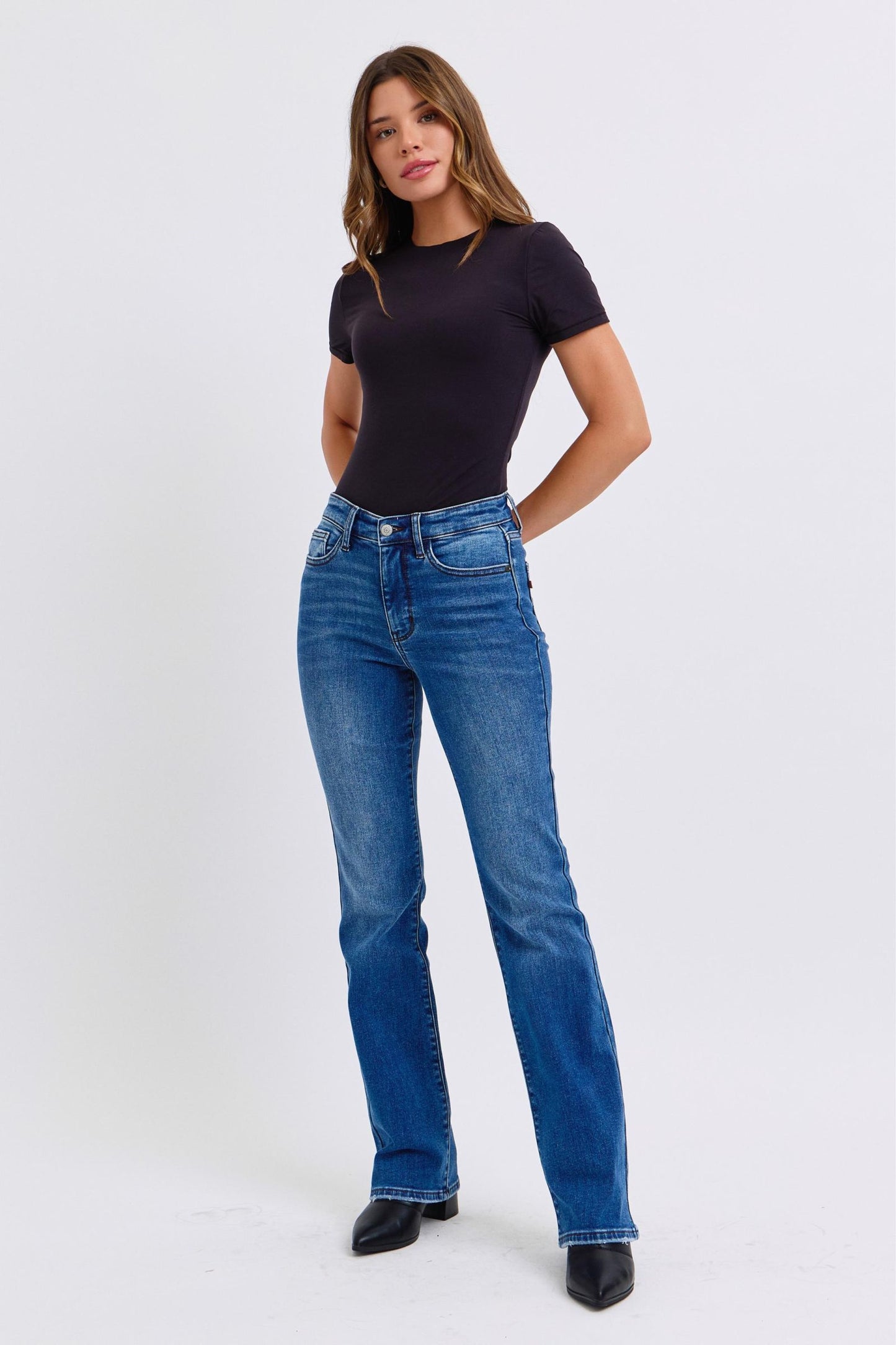 Judy Blue Full Size Mid-Rise Bootcut Jeans with Thermal Lining