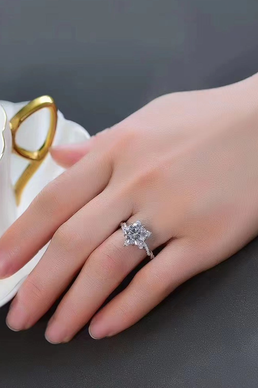 Moissanite 3 Carat Twisted Ring