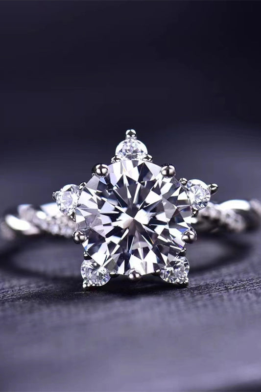 Moissanite 3 Carat Twisted Ring