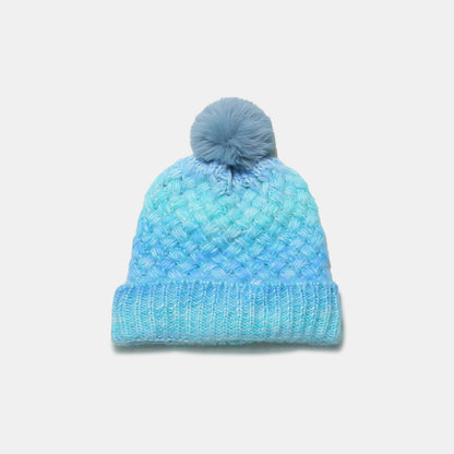 Gradient Knit Hat with Pompom