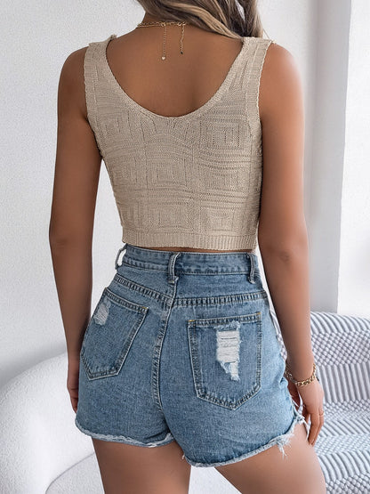 Twisted V-Neck Knit Vest