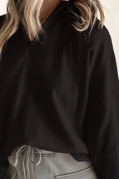 Half Zip Long Sleeve Sweatshirt