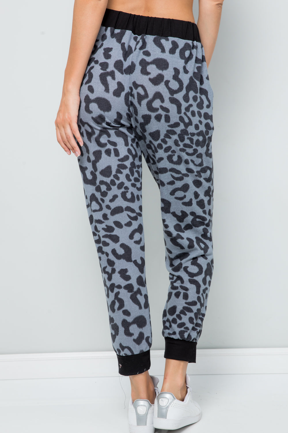 Celeste Full Size Leopard Contrast Sweatpants