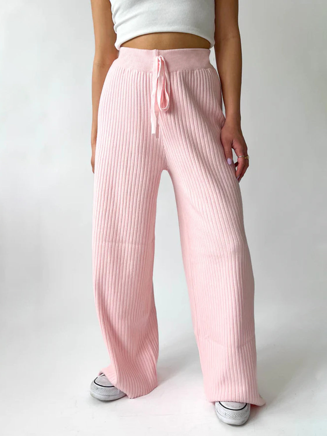 Ribbed Wide Leg Sweater Pants