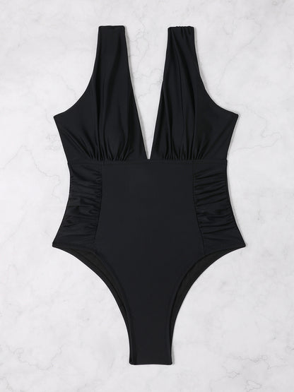 Plunge Wide Strap One-Piece Swimwear