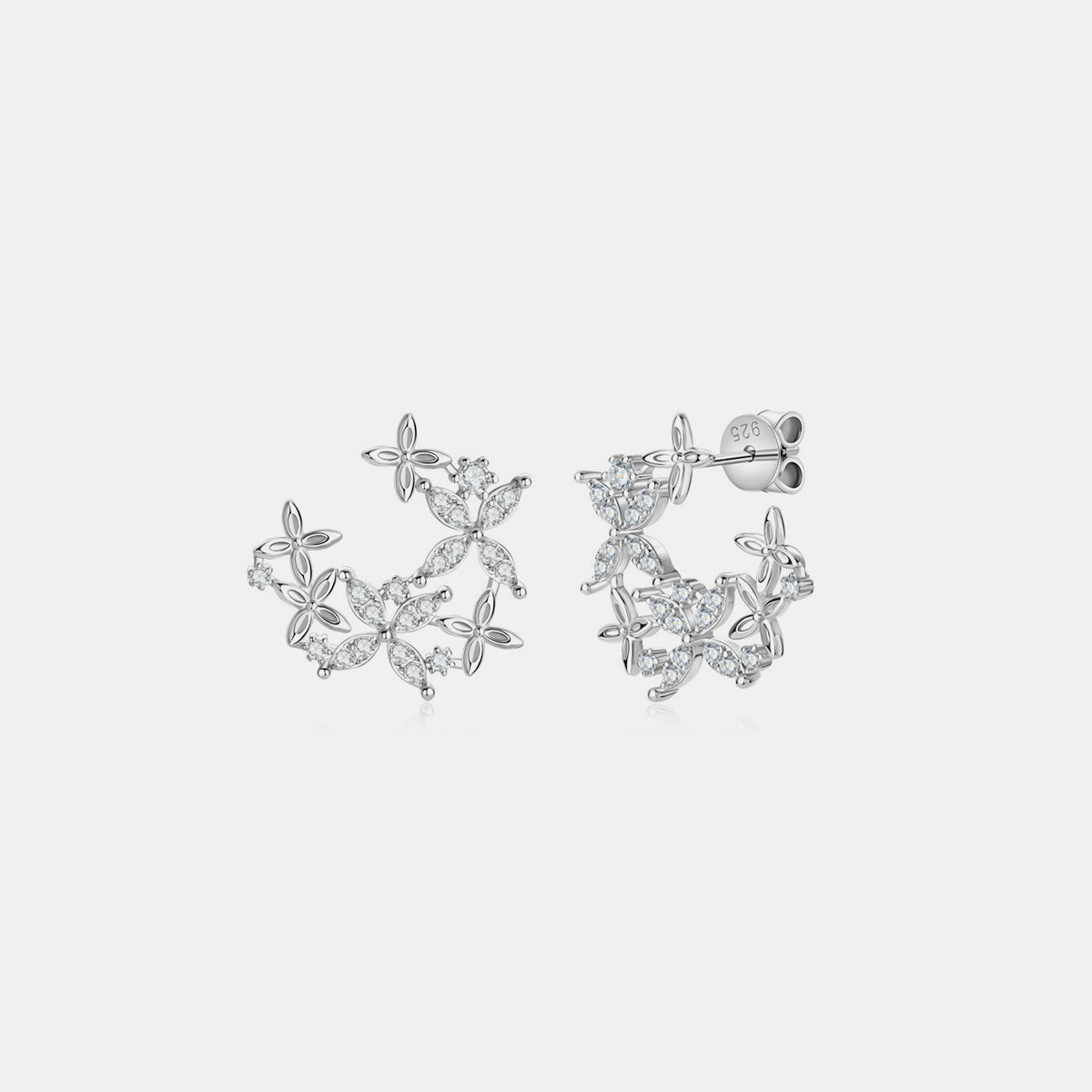 Moissanite 925 Sterling Silver Lucky Clover Earrings