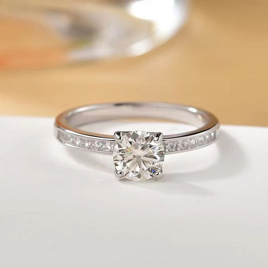 Moissanite 2 Carat Zircon 925 Sterling Silver Ring