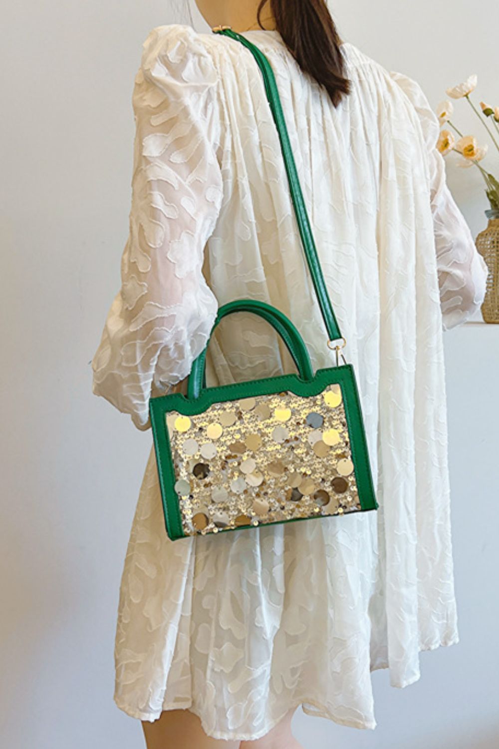 PU Leather Sequin Handbag