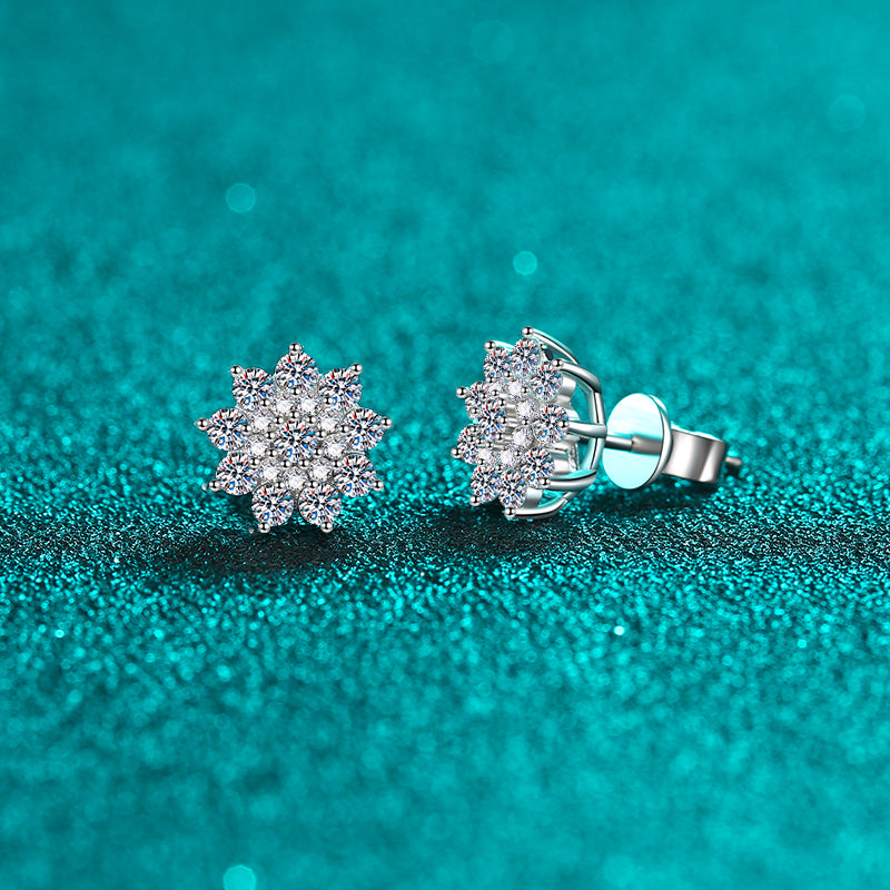 Moissanite 925 Sterling Silver Zircon Stud Earrings