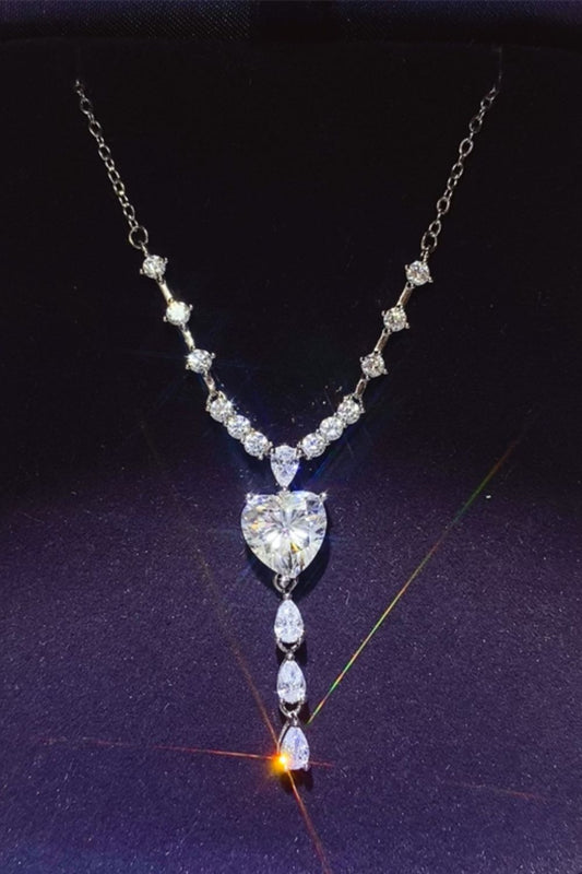 Moissanite 3 Carat 925 Sterling Silver Drop Necklace