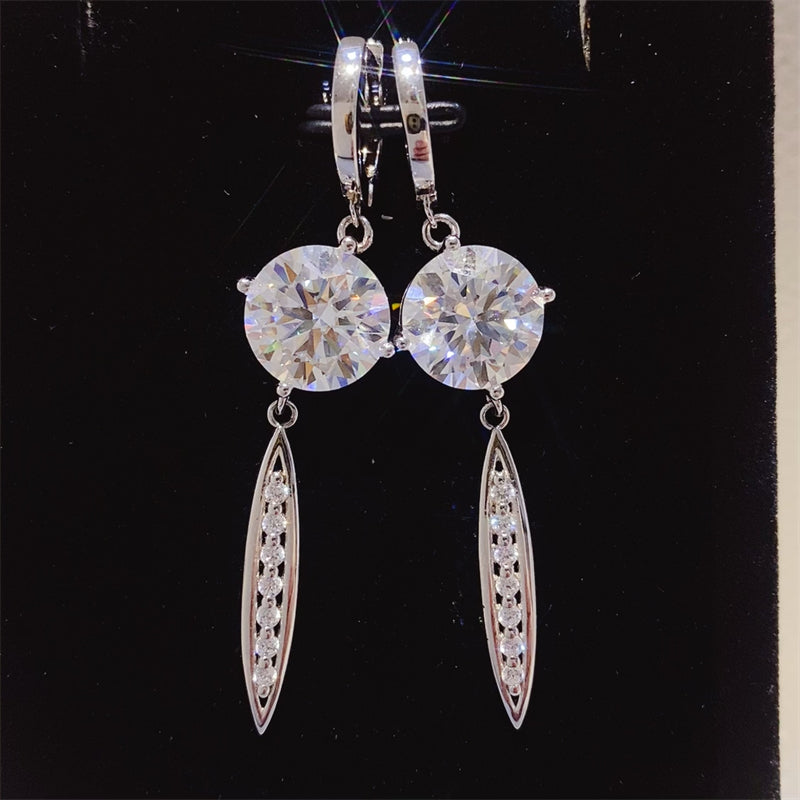Moissanite 10 Carat 925 Sterling Silver Earrings