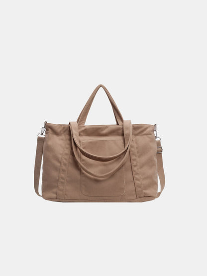 Corduroy Solid Large Tote Bag