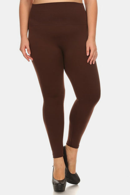 Yelete Full Size Seamless Fleece Lined Leggings