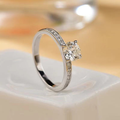 Moissanite 2 Carat Zircon 925 Sterling Silver Ring