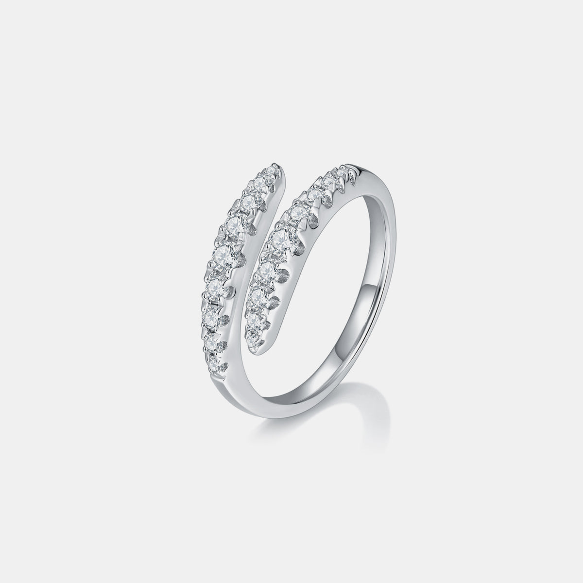 Moissanite 925 Sterling Silver Bypass Ring