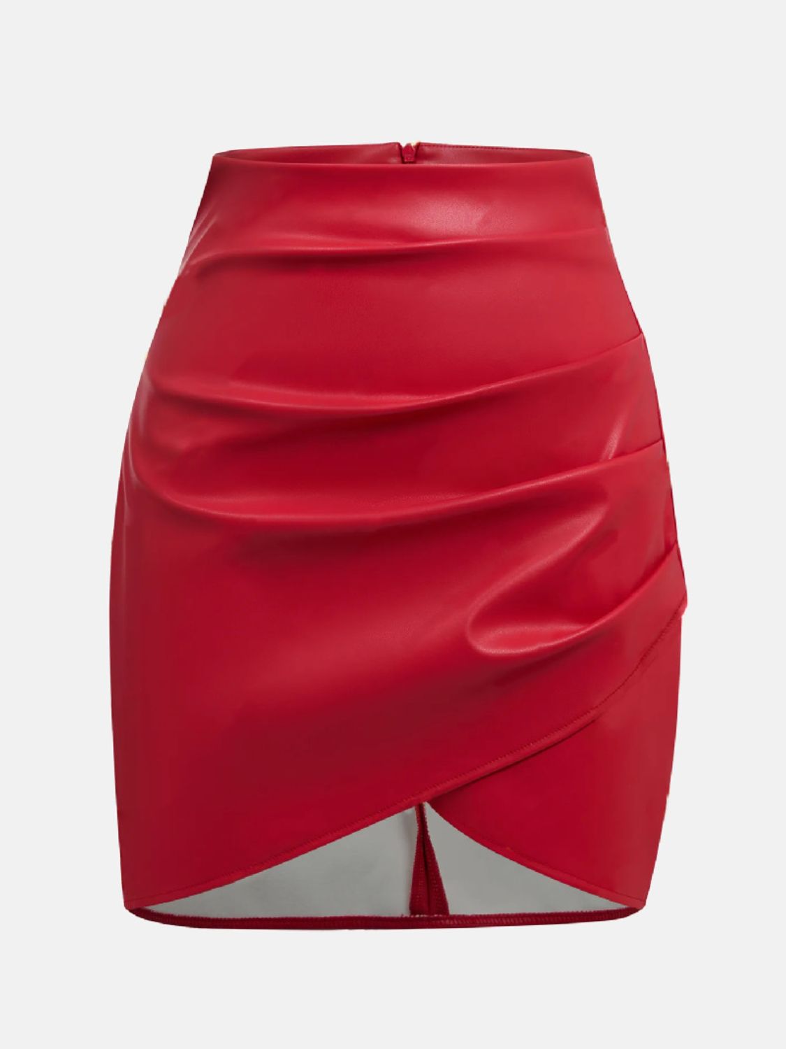 Ruched Asymmetrical Hem Skirt