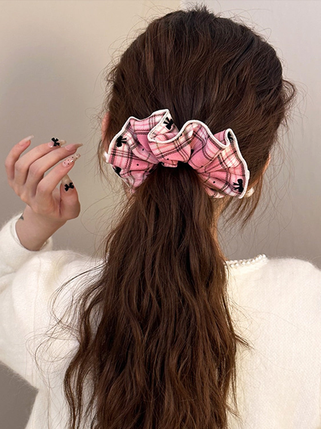 3-Piece Plaid Contrast Elastic Hair Scrunchy