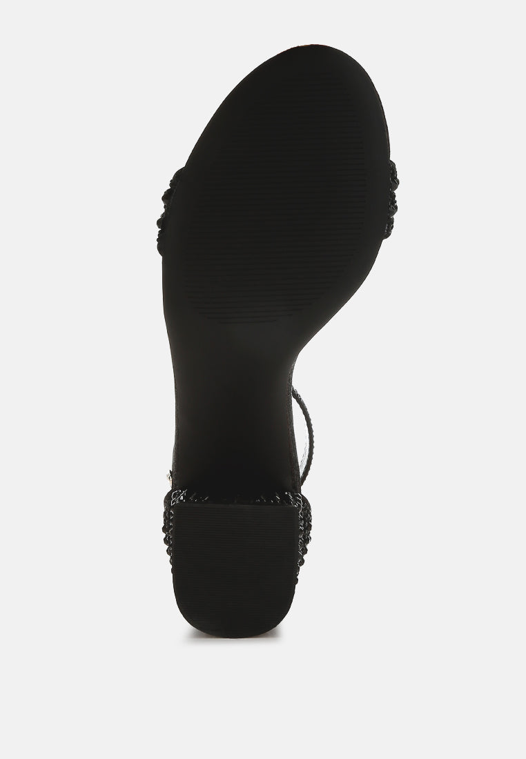 Twerky Rhinestones Embellished Block Sandals