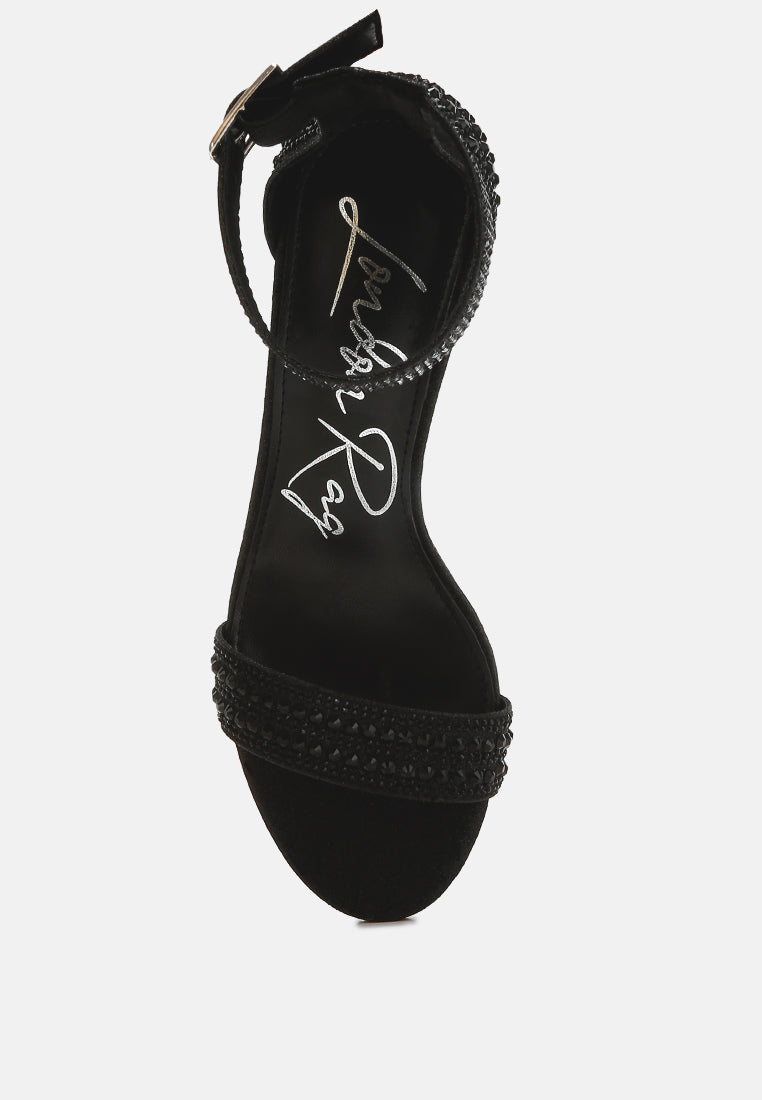 Twerky Rhinestones Embellished Block Sandals