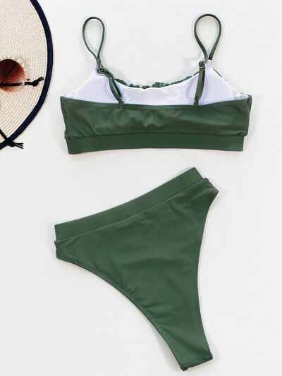 Adjustable Strap Ruched Two-Piece Swim Set