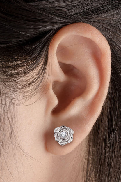 Moissanite Adored Flower 925 Sterling Silver Earrings