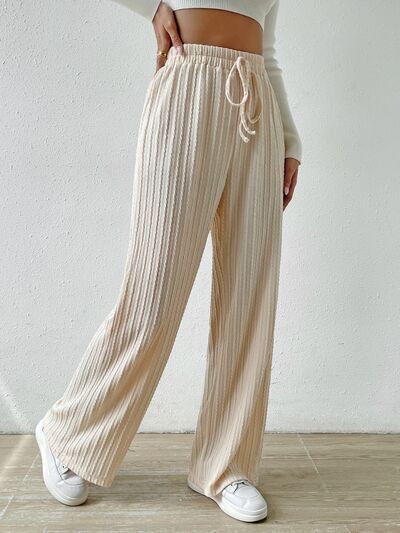 Drawstring Wide Leg Pants